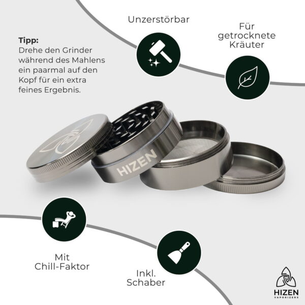 HIZEN Grinder Basic 49mm GUNMETAL - Features 2000x2000.jpg