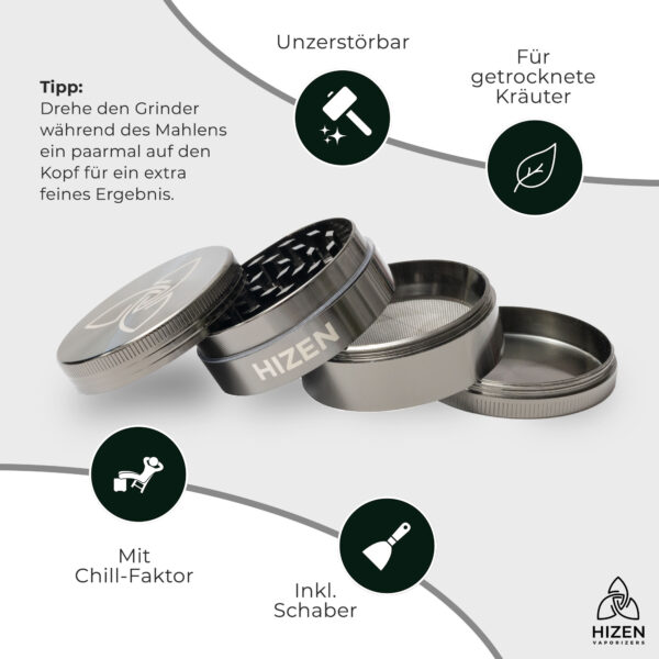 HIZEN Grinder Basic 49mm GUNMETAL - Features 2000x2000.jpg
