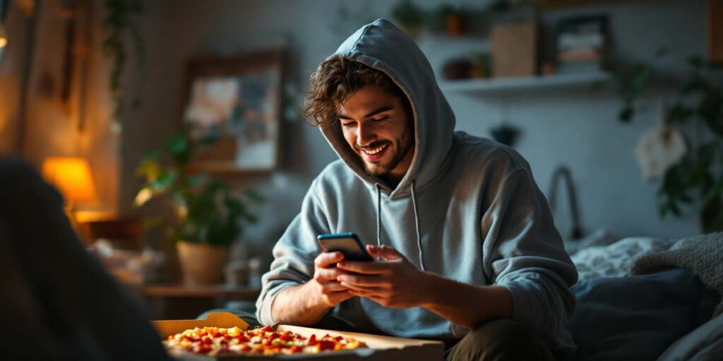 weed cannabis stoner bestellt zuhause wie pizza