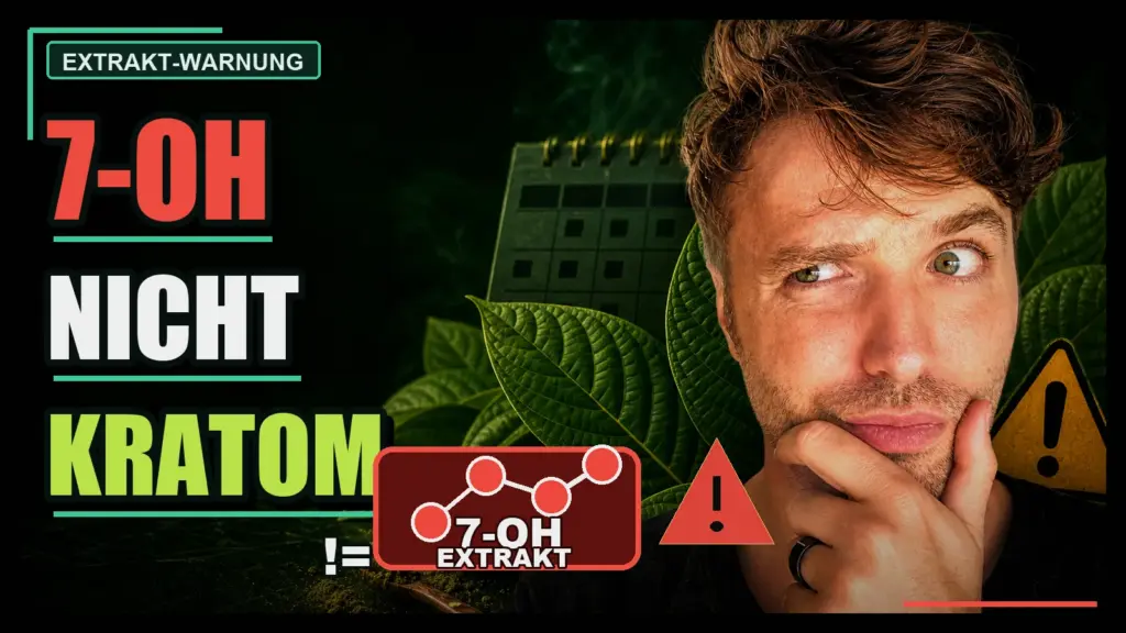 Titelgrafik zur 7-OH-Kratom-Extrakt-Debatte