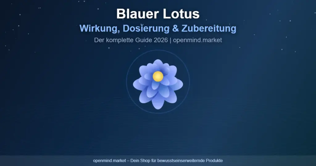 Titelgrafik zu Blauem Lotus, Wirkung, Dosierung und Zubereitung