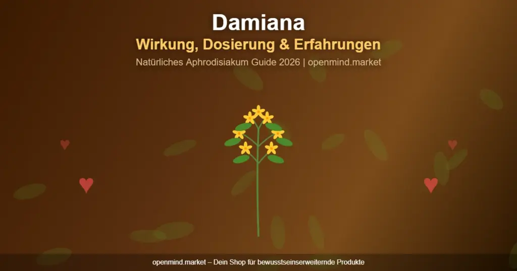 Titelgrafik zu Damiana Wirkung, Dosierung und Erfahrungen