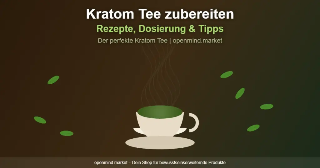 Titelgrafik zur Zubereitung von Kratom Tee mit Rezepten und Dosierungstipps