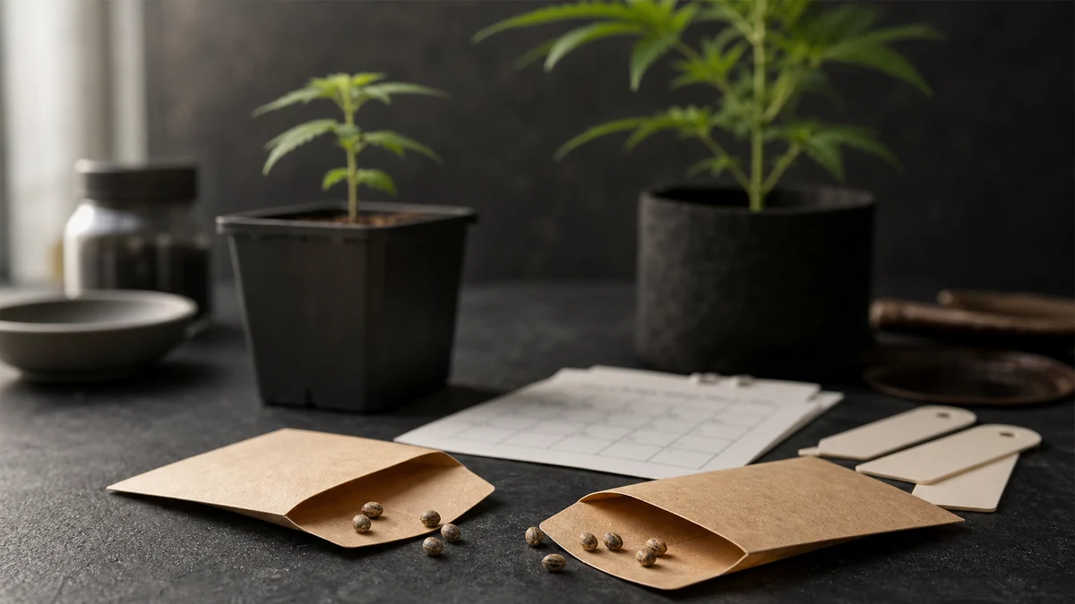 Autoflower vs feminisierte Samen: Cannabis-Samen, Seedpacks und Pflanzenvergleich