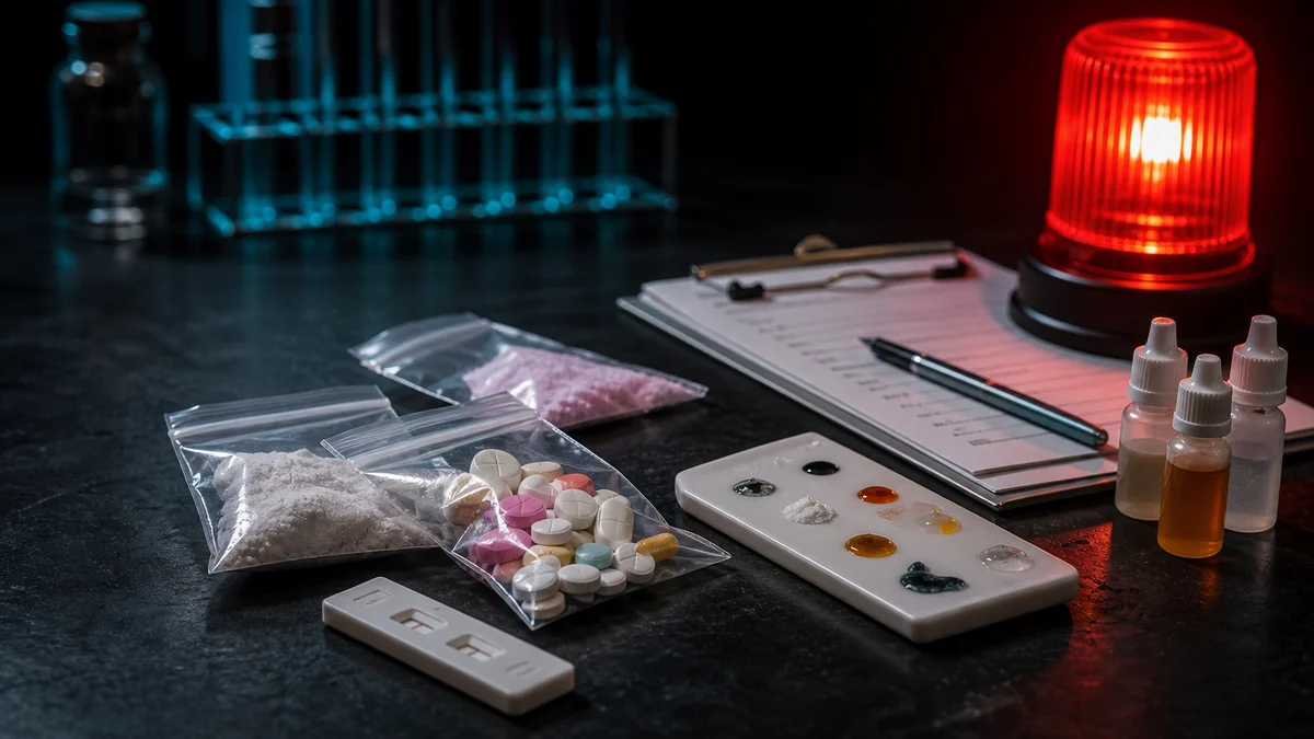 Neue psychoaktive Substanzen 2026: Drug-Checking-Test von unbekannten Proben und Warnlicht